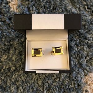 Geoffrey Beene Gold and Black Cufflinks
